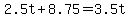 +2.5t+%2B+8.75+=+3.5t+