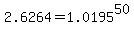 +2.6264+=+1.0195%5E50+
