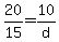 +20%2F15+=+10%2Fd+