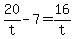 +20%2Ft+-+7+=+16%2Ft+