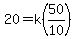 +20+=+k%2850%2F10%29+