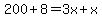 +200%2B8=3x%2Bx+