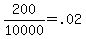 +200%2F10000+=+.02+