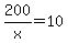 +200%2Fx+=+10+