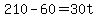 +210+-+60+=+30t+