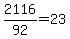 +2116%2F92+=+23+