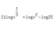 +21log%28x%5E%281%2F3%29%29+%2B+log%28x%5E2%29+-+log25+