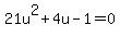 +21u%5E2%2B4u-1=0