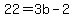 +22+=+3b+-+2+