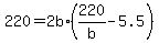 +220+=+2b%2A%28+220%2Fb+-+5.5+%29+