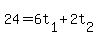 +24+=+6t%5B1%5D+%2B+2t%5B2%5D+