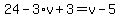 +24-3%2Av%2B3=v-5