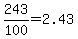 +243%2F100+=+2.43+