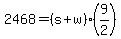 +2468+=+%28+s+%2B+w+%29%2A%289%2F2%29+