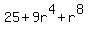 +25%2B9r%5E4%2Br%5E8++