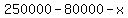 +250000+-+80000+-+x+