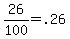 +26%2F100+=+.26+