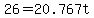 +26+=+20.767t+