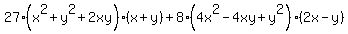 +27%28x%5E2%2By%5E2%2B2xy%29%28x%2By%29%2B8%284x%5E2-4xy%2By%5E2%29%282x-y%29