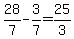 +28%2F7+-+3%2F7+=+25%2F3