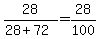 +28+%2F+%28+28%2B72+%29+=+28%2F100+