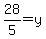 +28+%2F5=+y++