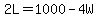 +2L+=+1000+-+4W+