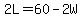 +2L+=+60+-+2W+