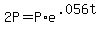 +2P+=+P%2Ae%5E%28.056t%29+