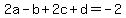 +2a-b%2B2c%2Bd=-2+