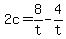 +2c+=+8%2Ft+-+4%2Ft+