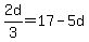 +2d%2F3+=+17-5d