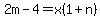 +2m-4=x%281%2Bn%29