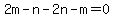 +2m-n+-2n+-m=0++