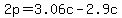 +2p+=+3.06c+-+2.9c+