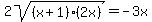 +2sqrt%28%28x%2B1%29%2A%282x%29%29+=+-3x+