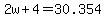 +2w+%2B+4+=+30.354+