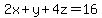 +2x%2By%2B4z=16+