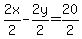 +2x%2F2-2y%2F2=20%2F2