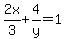 +2x%2F3+%2B+4%2Fy=+1+