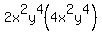 +2x%5E2y%5E4%284x%5E2y%5E4%29+