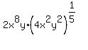 +2x%5E8y%2A%284x%5E2y%5E2%29%5E%281%2F5%29