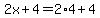 +2x+%2B+4+=+2%2A4+%2B+4+