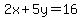 +2x+%2B+5y=+16+