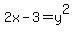 +2x+-+3+=+y%5E2+