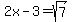 +2x-3+=+sqrt%287%29+