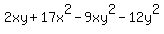 +2xy+%2B+17x%5E2+-+9xy%5E2+-+12y%5E2+