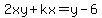 +2xy+%2B+kx=+y+-+6
