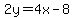 +2y+=+4x+-+8+