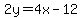 +2y+=+4x+-12++